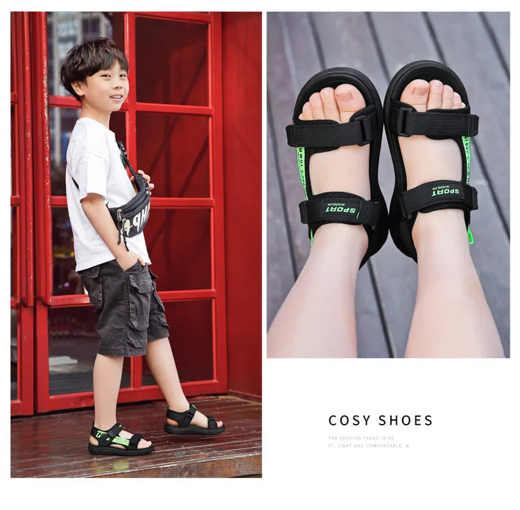 2024 Summer Kids Sandals Breathable Boys Sandals Soft Comfortable Children's Shoes Outdoor Beach Girls Lightweight Slippers