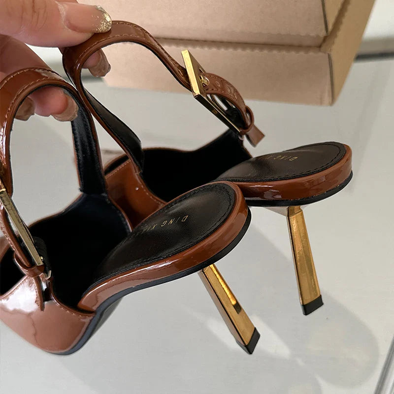 2025 Women Shoes Pumps Sandals Spring Fashion Pointed Toe Slingbacks Female Footwear Summer Ladies Shallow Shoes High Heels