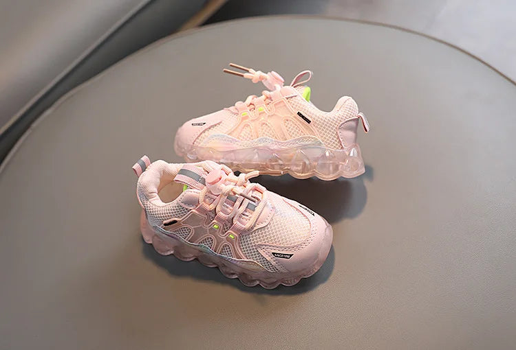 New Kid Sneaker Anti Slip Soft Bottom Boy LED Light Shoes Comfort Versatile Girls Casual Shoe Simple Child Mesh Shoes