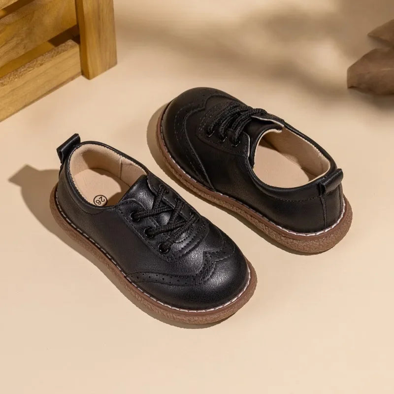 New Spring Autumn Children Formal Leather Shoes Causal Girls Fashion Flat Shoes Versatile Kids Boys Uniform Performance Shoes