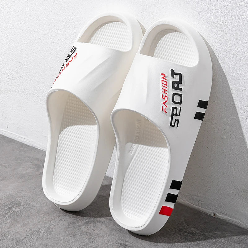 Summer Men Sport Style Slippers Soft Sole Bathroom Anti-slip Outdoor Wear-resistant Beach Fashion Leisure Flat Home Shoes Couple