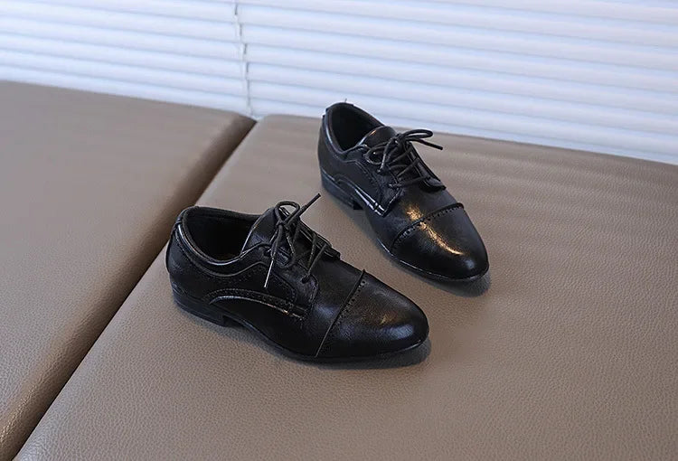 Boys School Leather Shoes New Performance Kids Black Loafers Fashion Children Formal Uniform Low-heels Shoes Causal Versatile