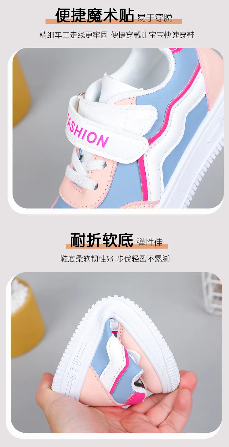 Girl's Fashion Non-slip Sneakers Purple New Casual Shoes Students Running Shoes Kids Children Girls Breathable Outdoor Shoes