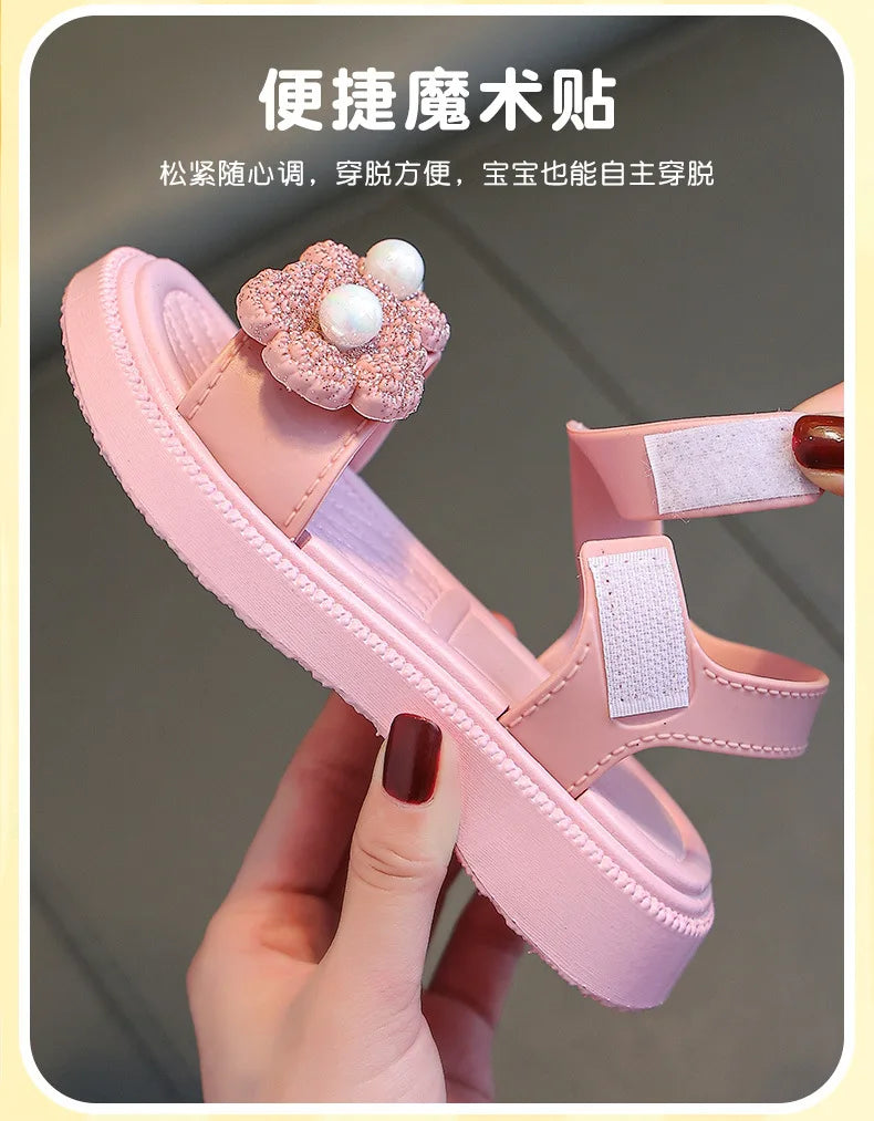 Outdoor Summer Versatile Girls Sandals Children Princess Shoes Casual School Kids Shoes Beach Sandals Children Students Kids