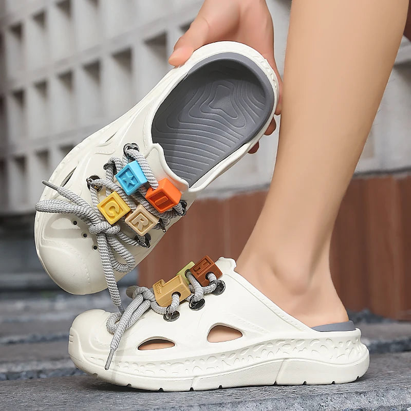 Summer Slippers for Men and Women, Non-Slip Toe-Toe Outdoor Thick-Soled Wear-Resistant Casual Beach Shoes Sandals