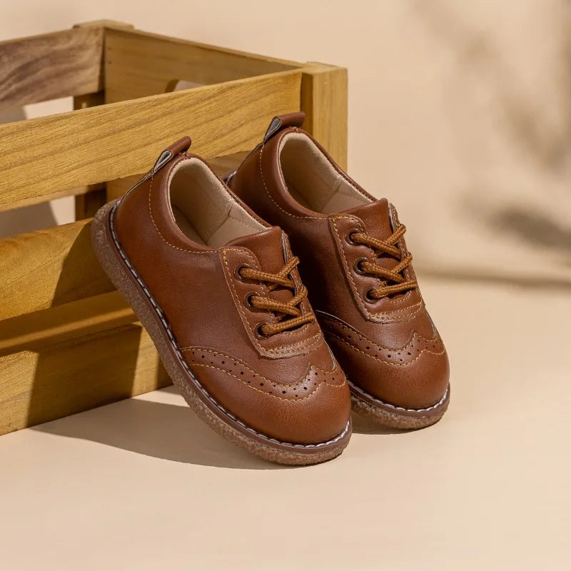 New Spring Autumn Children Formal Leather Shoes Causal Girls Fashion Flat Shoes Versatile Kids Boys Uniform Performance Shoes