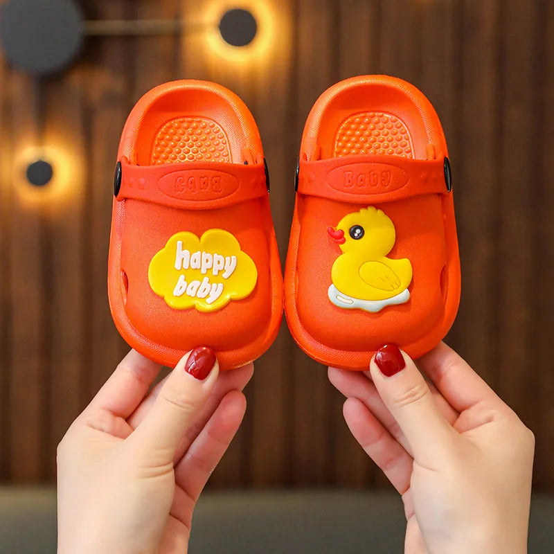 Children's Slippers - New Summer Cute Bear Design Soft-Sole Anti-Slip Indoor Bathroom Sandals for Baby Girls and Boys