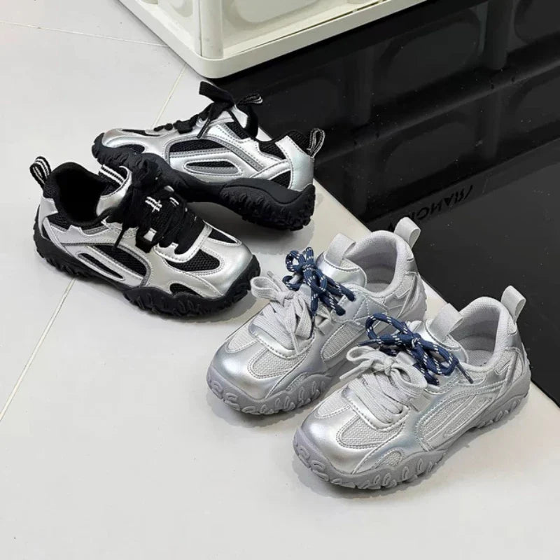 Boys Girls Skate Sneakers 2025 New Autumn Toddler Walking Shoes Soft Sole Non-slip Versatile School Outdoor Mountain Trainers