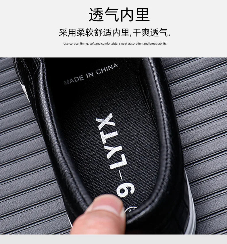 New Shoes for Men Leather Casual Shoes Spring Fashion Concise Flat Shoes 2 Colors Slip-on Loafers   (Available)