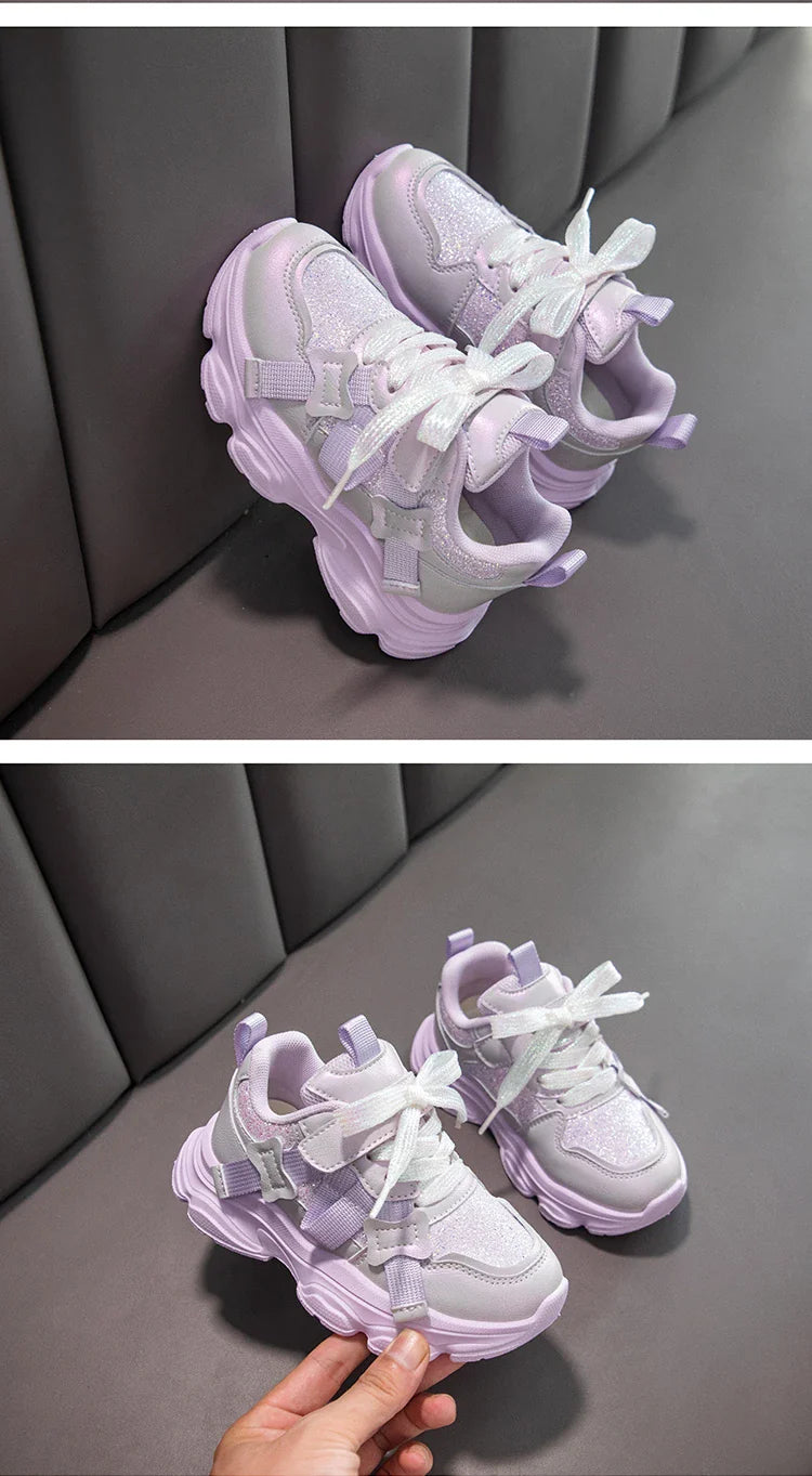 Fashion Versatile Sneakers for Girls 2026 New Autumn Toddler Running Shoes Soft Sole All-day Comfort Kids School Sports Sneakers