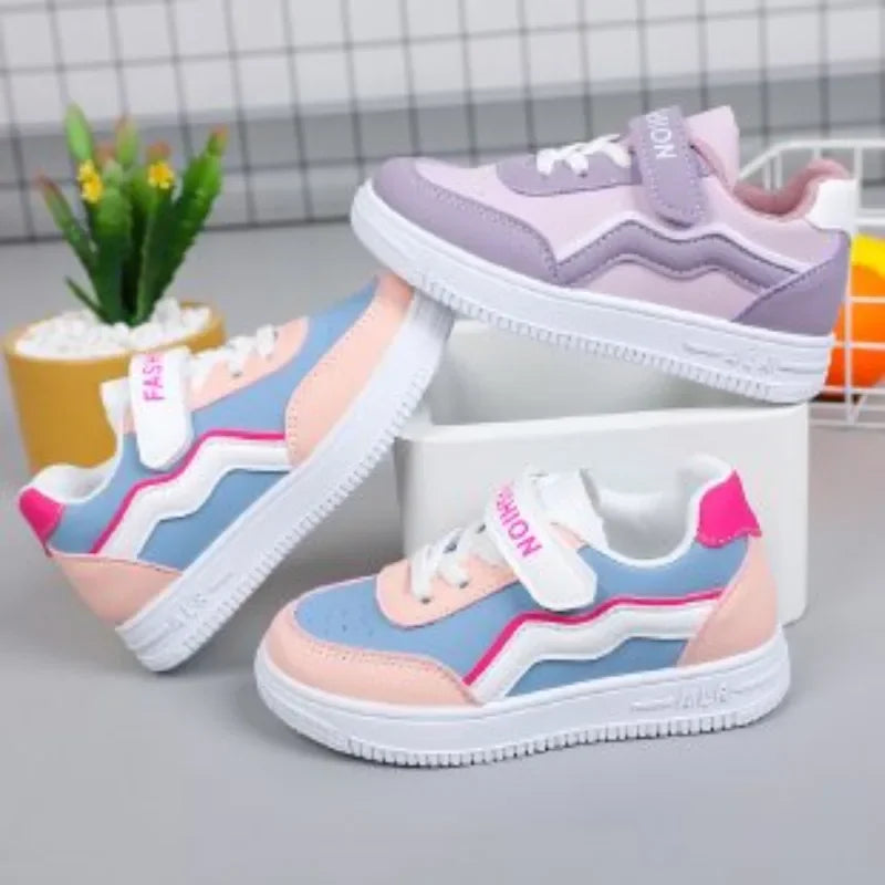 Girl's Fashion Non-slip Sneakers Purple New Casual Shoes Students Running Shoes Kids Children Girls Breathable Outdoor Shoes