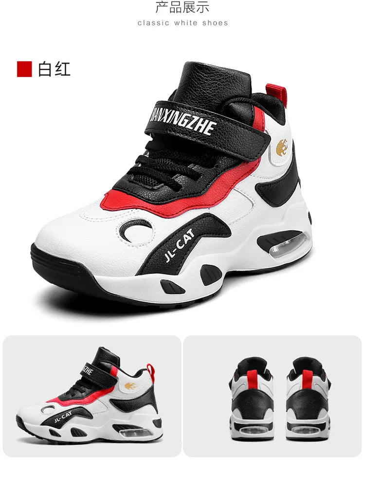 2024 Kids Basketball Shoes Boys Student Sports Shoes School Daily Outdoor Running Sneakers High Top Children Basketball Sneakers
