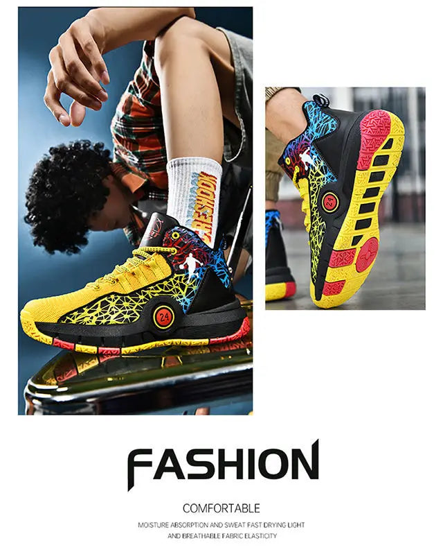 High Quality Basketball Shoes Men Sneakers Boys Basket Shoes Autumn High Top Anti-slip Outdoor Sports Shoes Trainer Male Summer