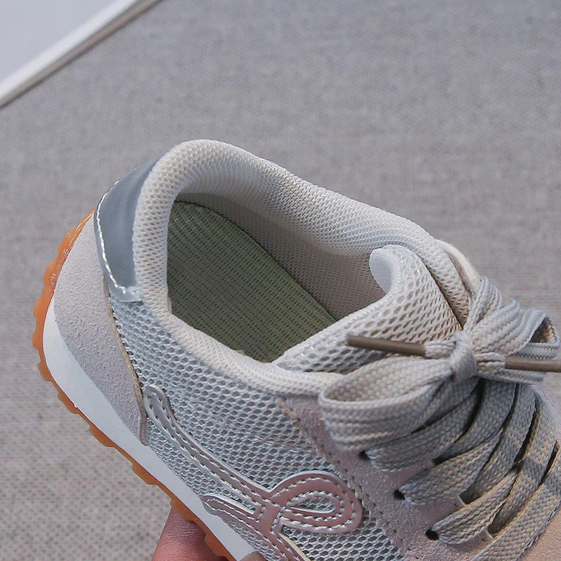 Children's Sneakers 3-18 Years Old Four Seasons Yellow Breathable Boys Girls Casual Shoes Gray Soft Non-slip Kids Running Shoes