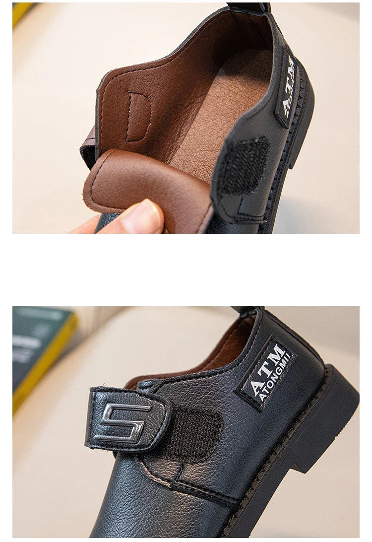 Boy Leather Shoe Spring Autumn Soft Kids Party Shoes Fashion Black Classic Children's Versatile Loafers for School Performance