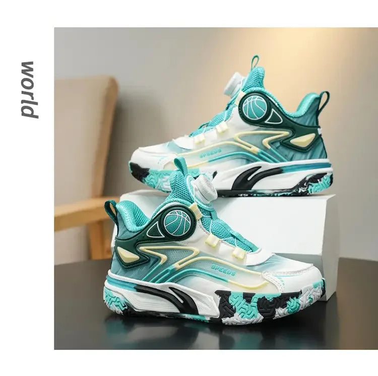Boys Basketball Shoes Training Running Sports Sneakers Spring Autumn New Style Middle Large Children Boy Knob Movement Footwear