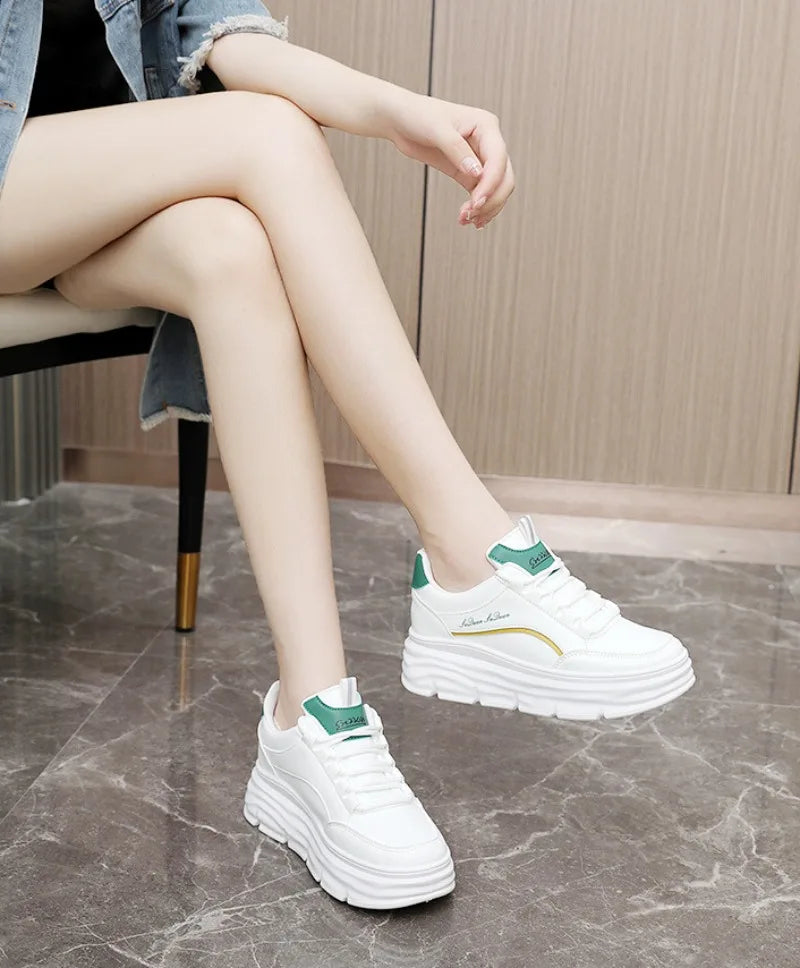 Women's Sneakers Spring Trend Lace-up Platform Casual Shoes Student Small White Shoe Old Dad Style Soft Sole Flat Shoe Versatile
