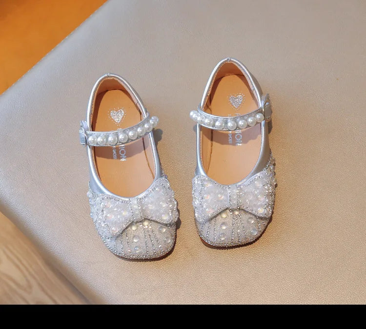 Princess Shoes for Girls Party Wedding Luxurious Glitter 23-34 Kids Single Shoe Summer Spring Autumn Fashion Girl's Flats