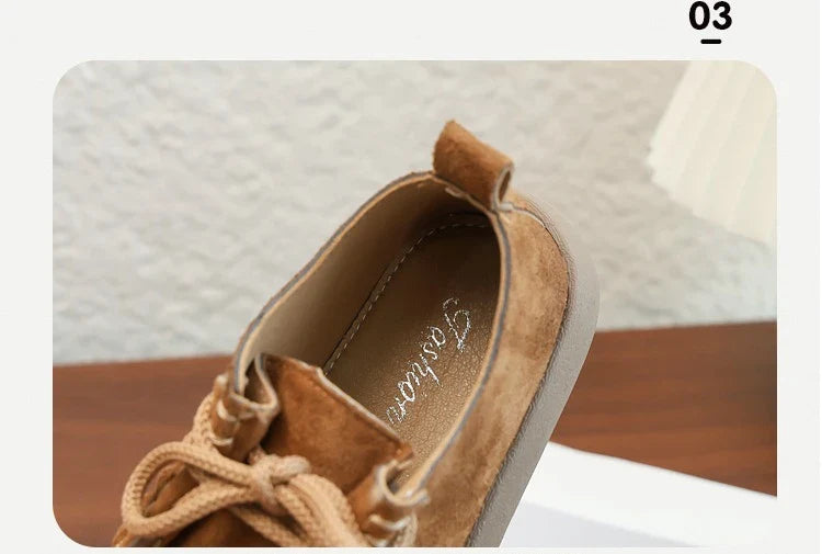 Kids Casual Loafers for Boys Girls 2025 New Autumn Toddler Walking Shoes Non-slip Thick Sole Retro Chic School Outdoor Footwear