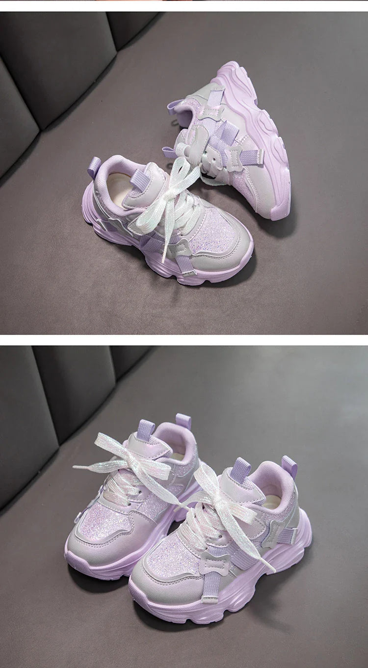 Fashion Versatile Sneakers for Girls 2026 New Autumn Toddler Running Shoes Soft Sole All-day Comfort Kids School Sports Sneakers