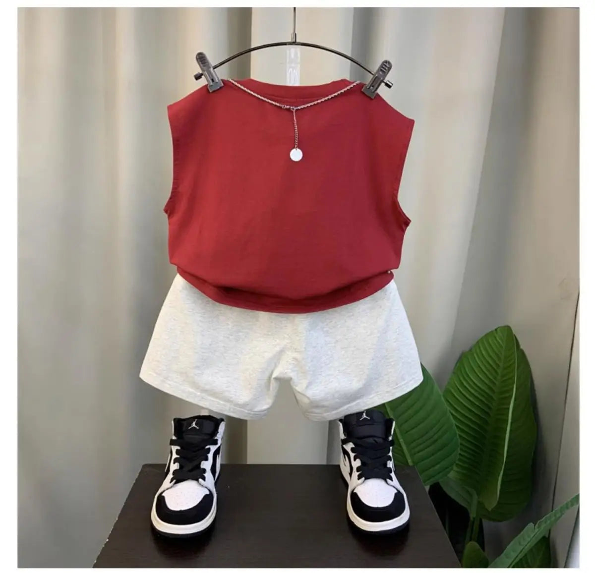 2025 New Boys Baby Girl Summer Vest Set Summer Sleeveless Fashion Boys' and Children's Handsome Two Piece Set