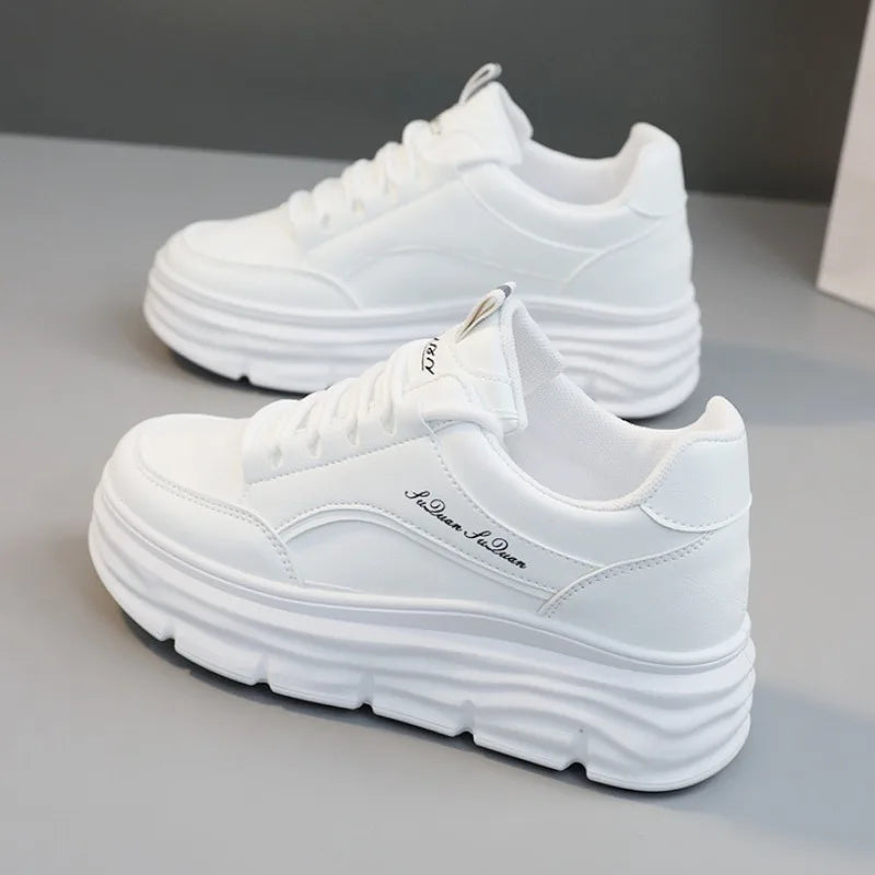 Women's Sneakers Spring Trend Lace-up Platform Casual Shoes Student Small White Shoe Old Dad Style Soft Sole Flat Shoe Versatile