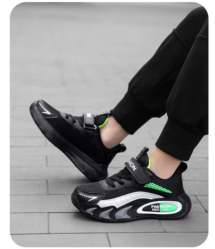 Children's Sneakers for Boys Breathable Mesh Running Sports Shoes Lightweight Students Kids Casual Walking Shoes Non-Slip