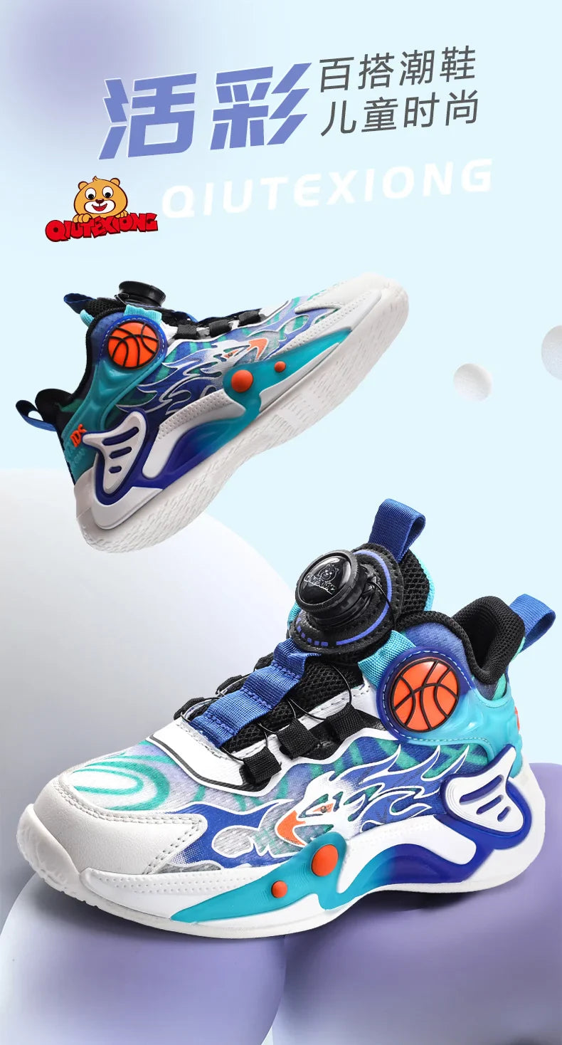 Kids Sneakers Fashion Basketball Shoes for Children Boys Breathable Mesh Sneakers Casual Sports Shoes New Design Trainers