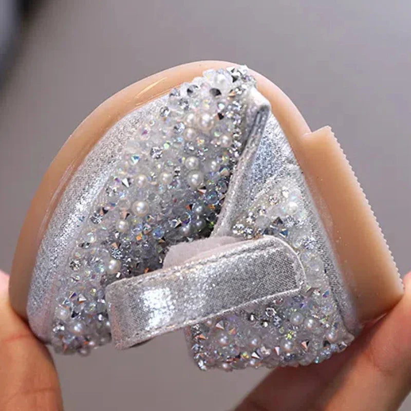 Girl's Princess Shoes Summer Glimmer Round Toe Party Dance Flat Shoe for Girls Spring Size 21-36 Infant Children Mary Janes