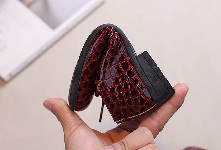 Children Boys Leather Shoes 2025 New Retro Fashion Lace Up Pointed Toe Dress Shoes Uniform Kids Oxford Performance Flats Shoes