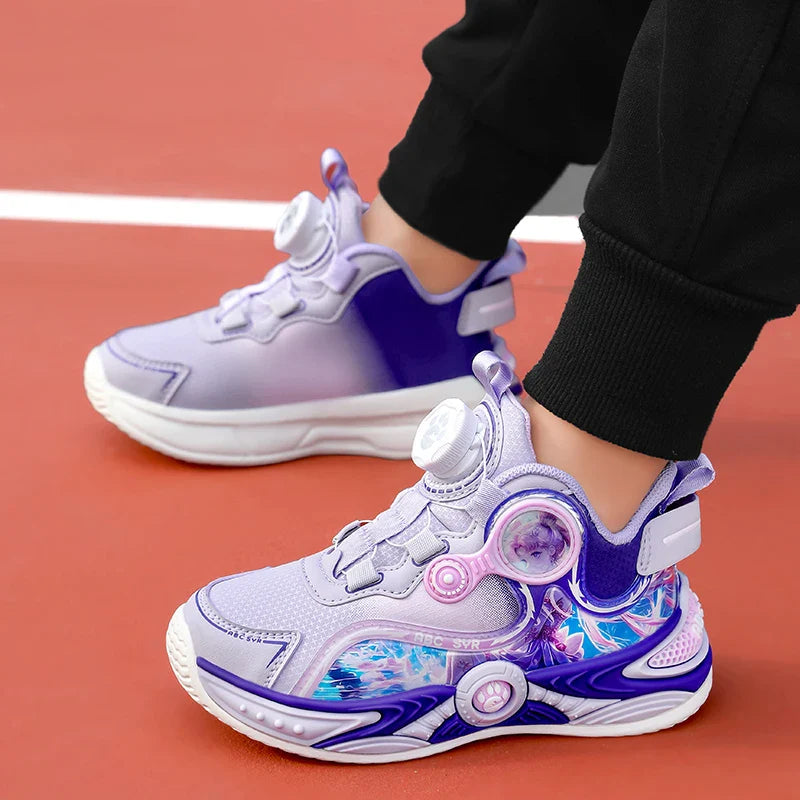 Childrens Basketball Shoes Fashion Girls Training Non Slip Sole Cushioned Sneakers Snug Soft Running Shoes for Kid