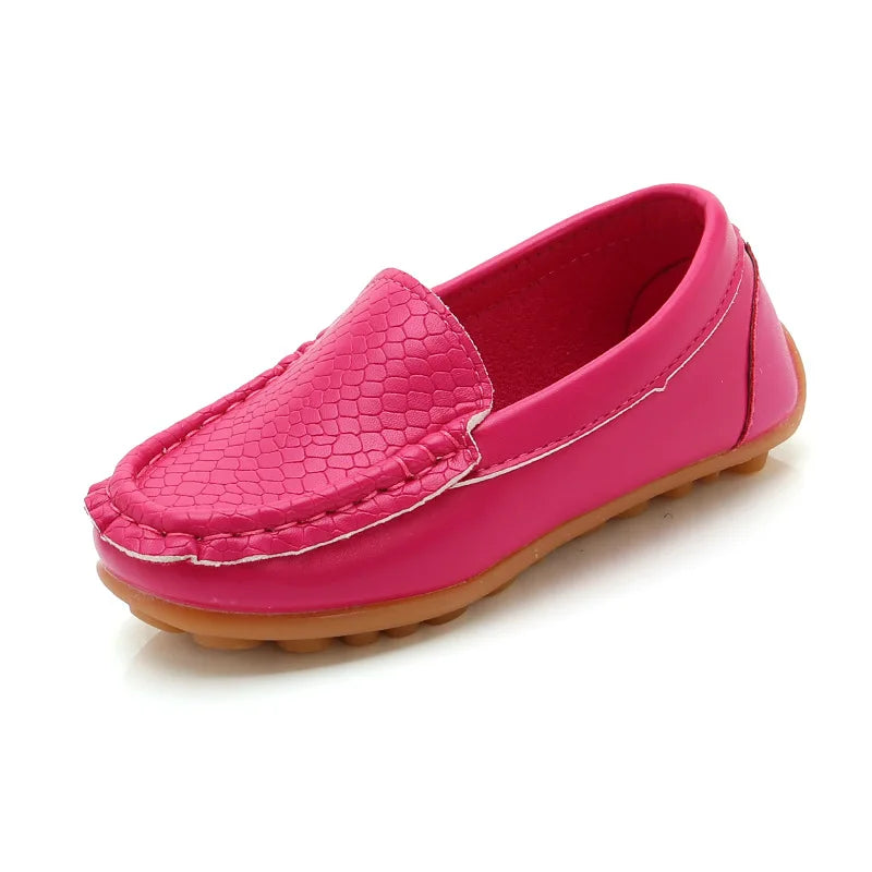 Kids Casual Shoes Flat Candy Colors Unisex Boys Girls Soft Loafers Slip-on PU Leather Shoes For Children Size 21-38 Moccasin Hot