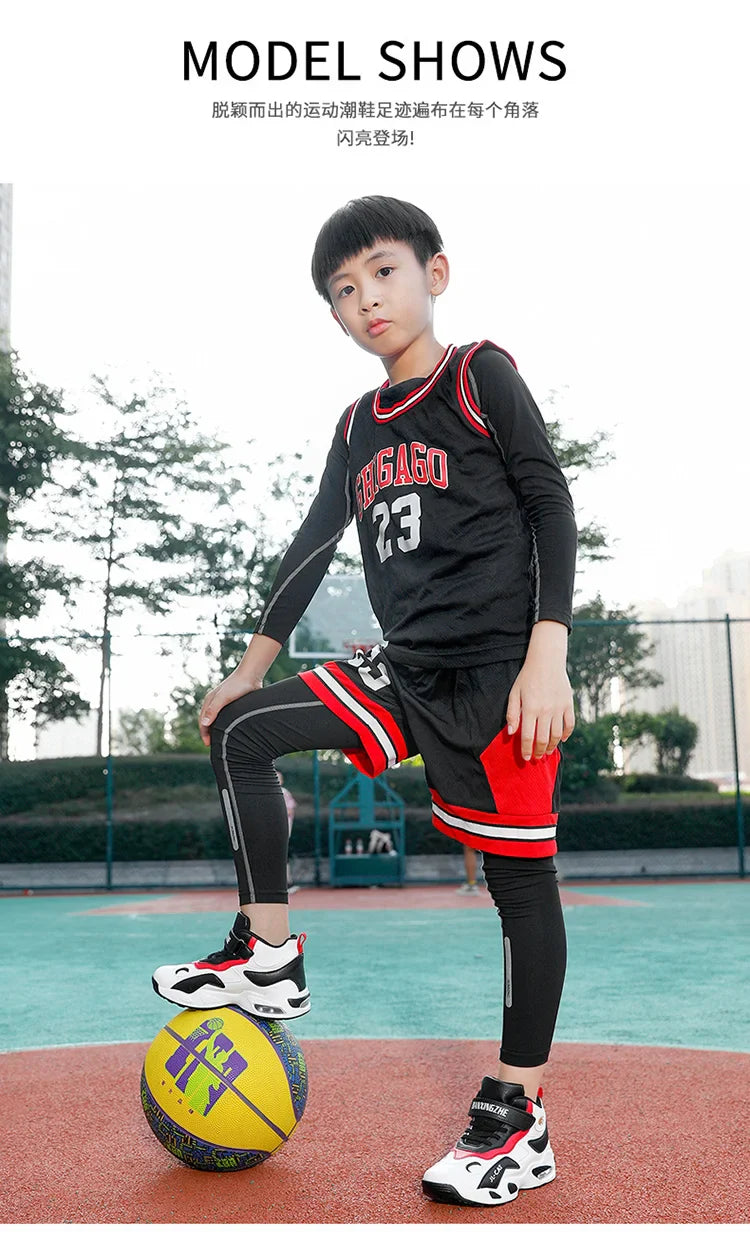 2024 Kids Basketball Shoes Boys Student Sports Shoes School Daily Outdoor Running Sneakers High Top Children Basketball Sneakers