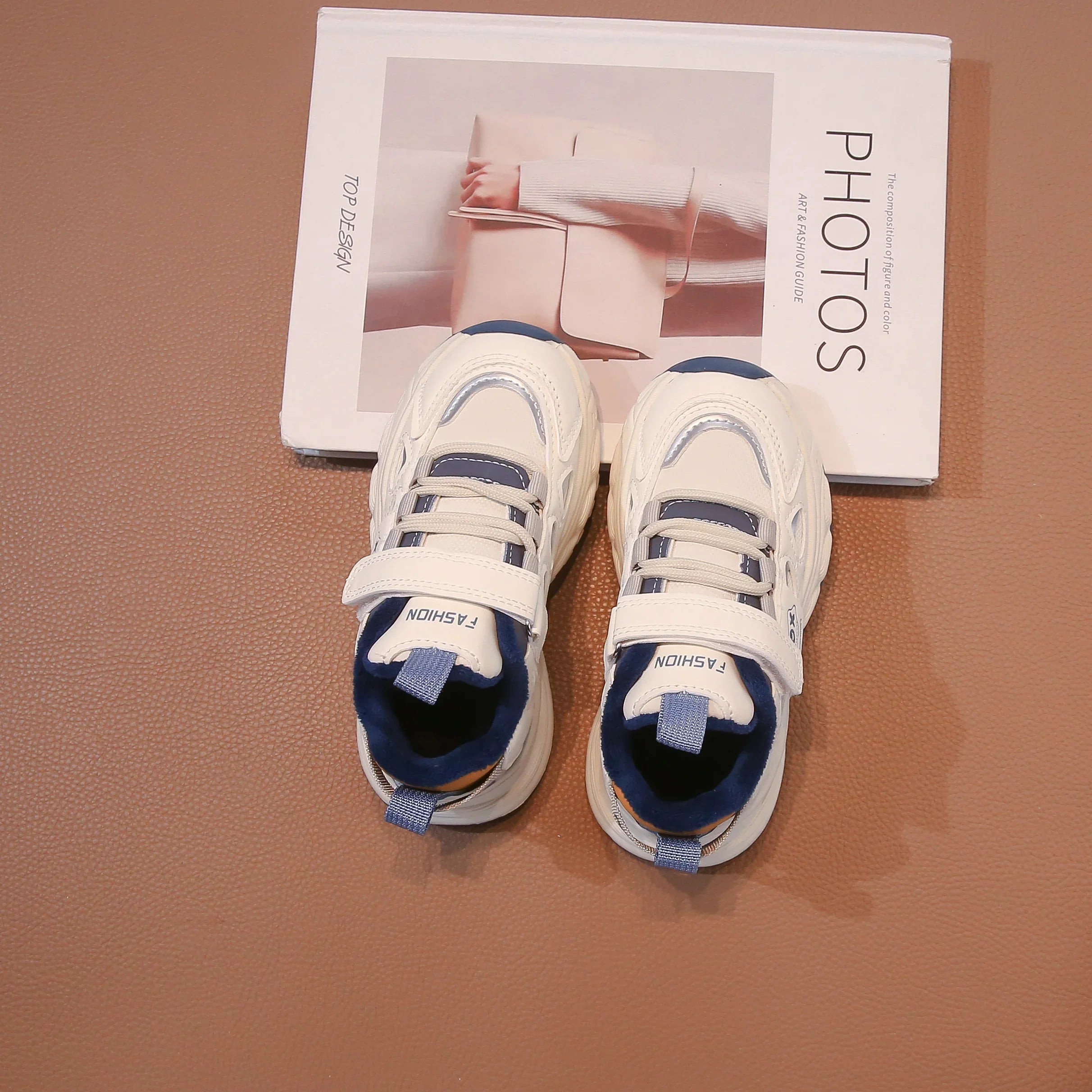 Warm Winter Kids Sneakers: PU Leather, Anti-Slip Rubber Sole, Lightweight Sports Shoes for Boys & Girls