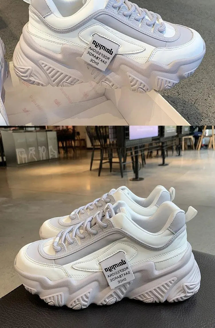 2023Women Shoes Fashion Trend Casual Sneakers Women Comfortable Soft Bottom Lace Up Female Platform Shoes Zapatos De Mujer