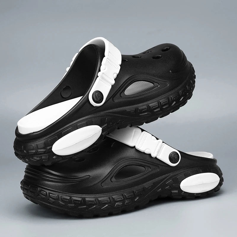 Summer Men's Thick Soled Non-Slip Breathable Toe-Cap Sandals Casual Beach Slippers