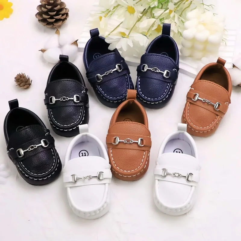 Casual Slip On Low Top Loafer Shoes For Baby Boys, Lightweight Comfortable Non Slip Flat Shoes For Indoor Outdoor Walking
