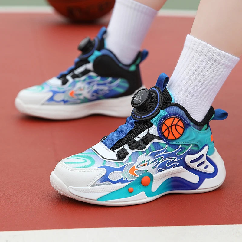 Kids Sneakers Fashion Basketball Shoes for Children Boys Breathable Mesh Sneakers Casual Sports Shoes 2025 New Design Trainers