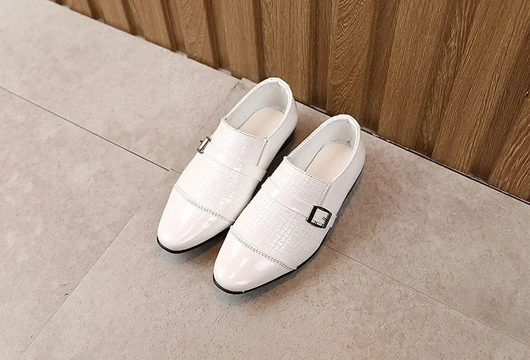 New Kids Leather Shoes Children Baby Loafers Slip-on Flats Students Soft Bottom Performance Shoes Boys Toddler Party Dress Shoes