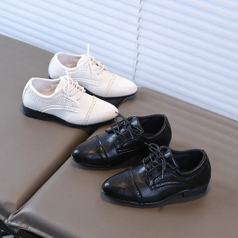 Boys School Leather Shoes New Performance Kids Black Loafers Fashion Children Formal Uniform Low-heels Shoes Causal Versatile
