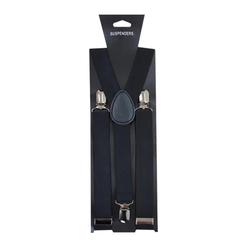 2.5cm Children's Suspender Adjustable Straps Buckles Length Clothing with Three Elastic Clips Suspender Kids Wedding Accessories