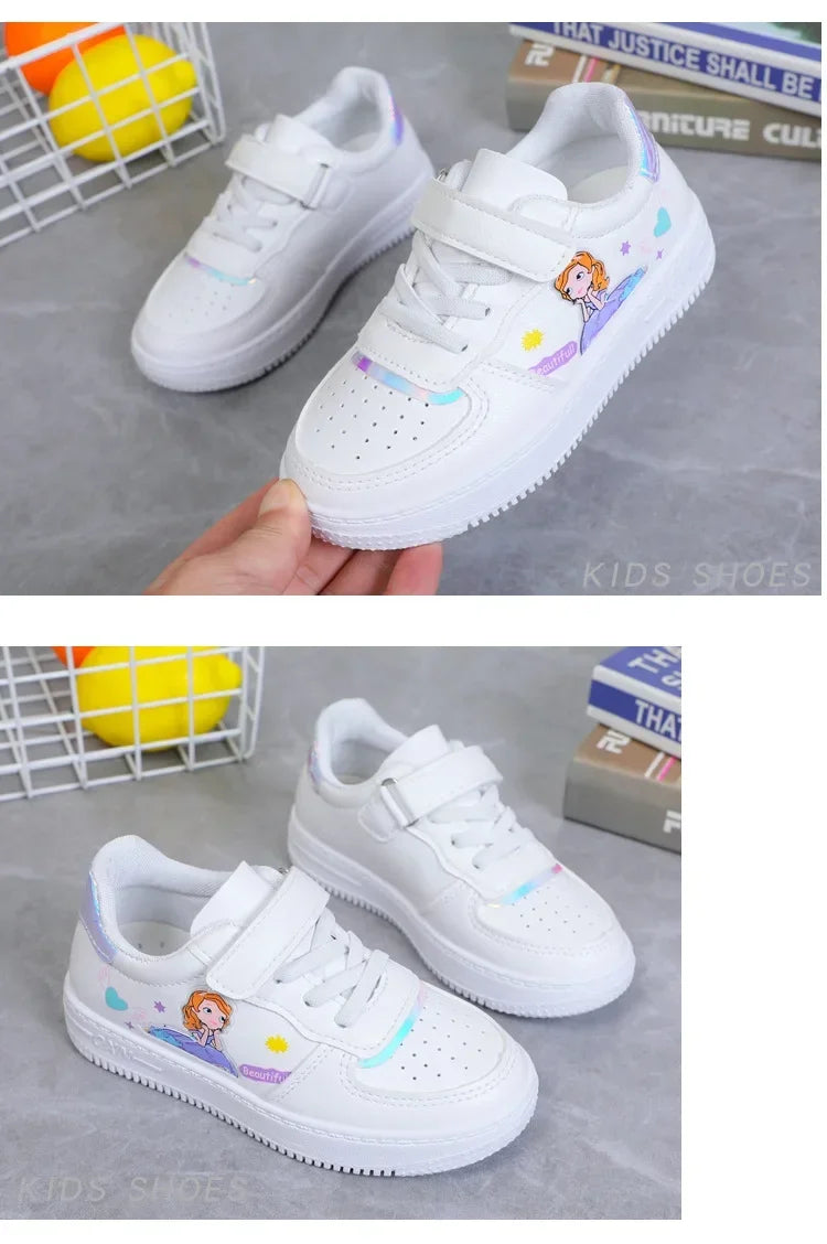 Kids Sneakers Four Seasons Girls Fashion Sports Running Shoes Non-slip Children's Flat Shoes Casual Breathable Outdoor Sneaker