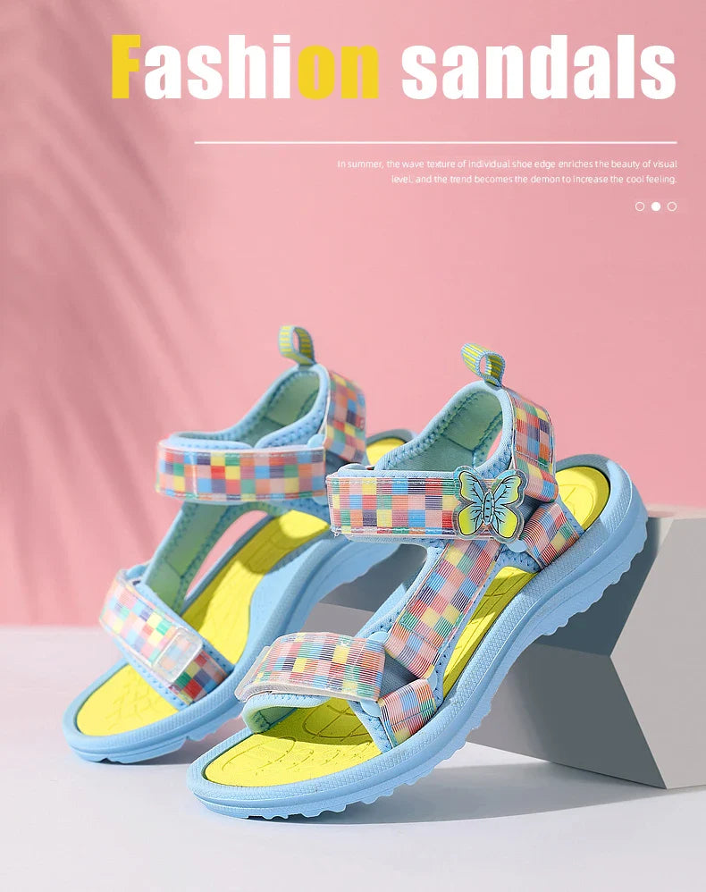 Summer Children Fashion Sandals Baby Girls Toddler Soft Non-slip Princess Shoes Baby Cute Candy Breathable Comfortable Sandals