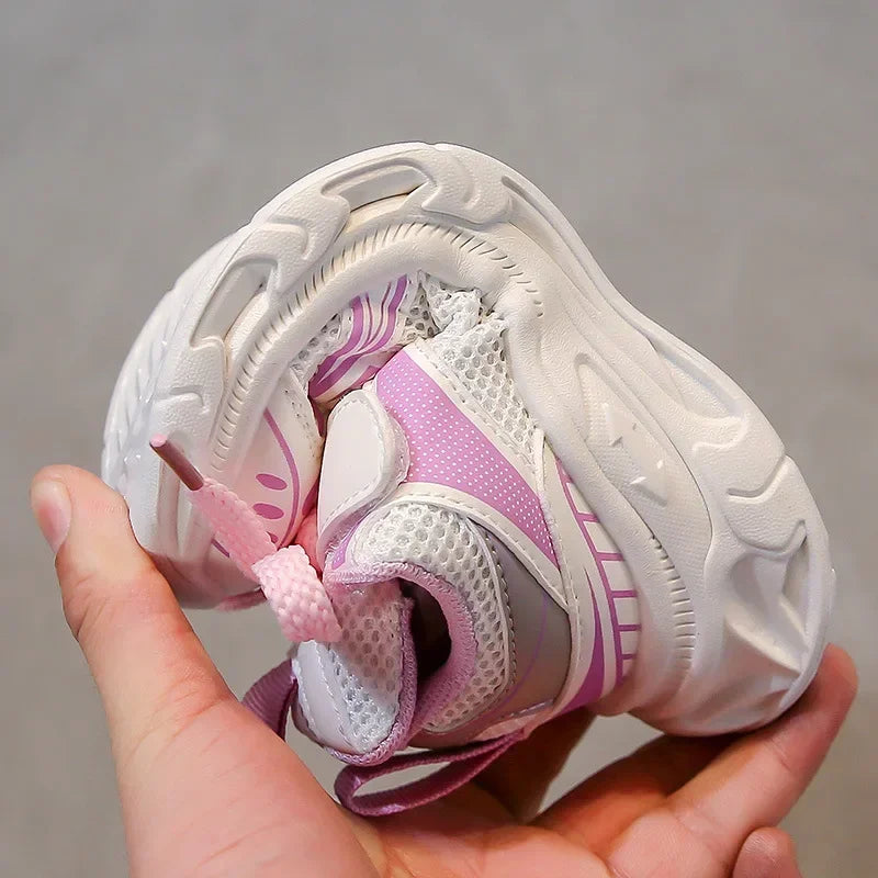 Students Sneakers Mesh Breathable 2025 Spring Autumn Boys Girls Running Shoes Versatile Children Sports Shoes Soft Sole Comfort