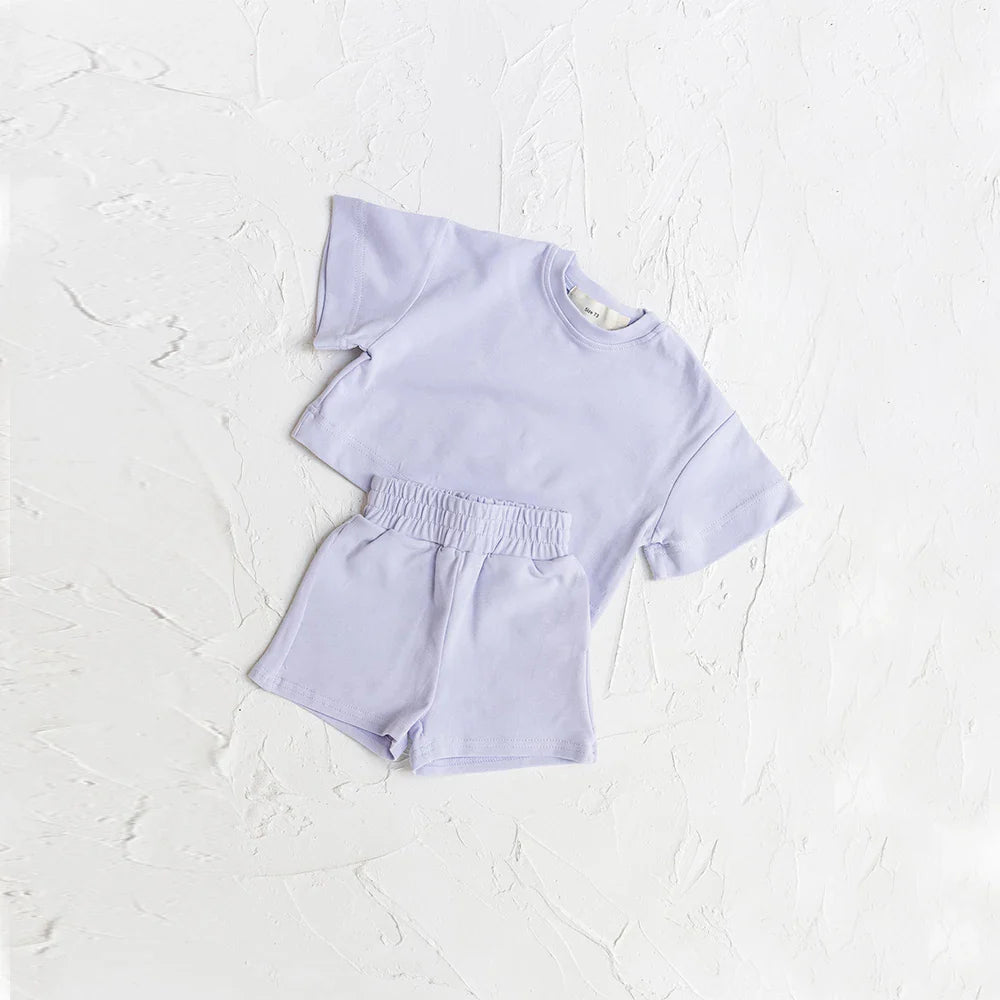 Toddler Baby Boys Clothes Fashion Summer Outfit Sets Short Sleeve Solid Color Tops  Shorts 2PCS Casual Kids Clothes  Suit