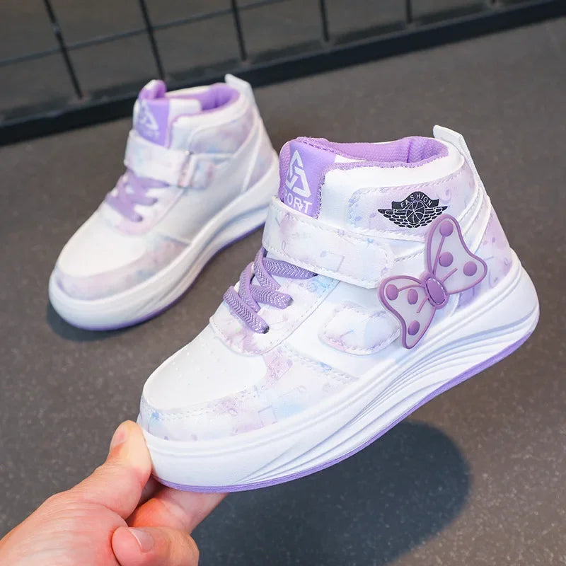 2025 Children's SneakersGirls Casual Shoes Student Shoes Anti-slip Teen Sport Pink Blue Shoes Size 26-37