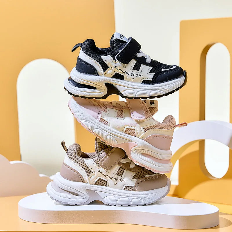 2025 Autumn New Children Shoes Mesh Breathable Kids Sneakers Outdoor Sport Shoes Comfortable Soft Sole Fashion Girls Boys Shoes