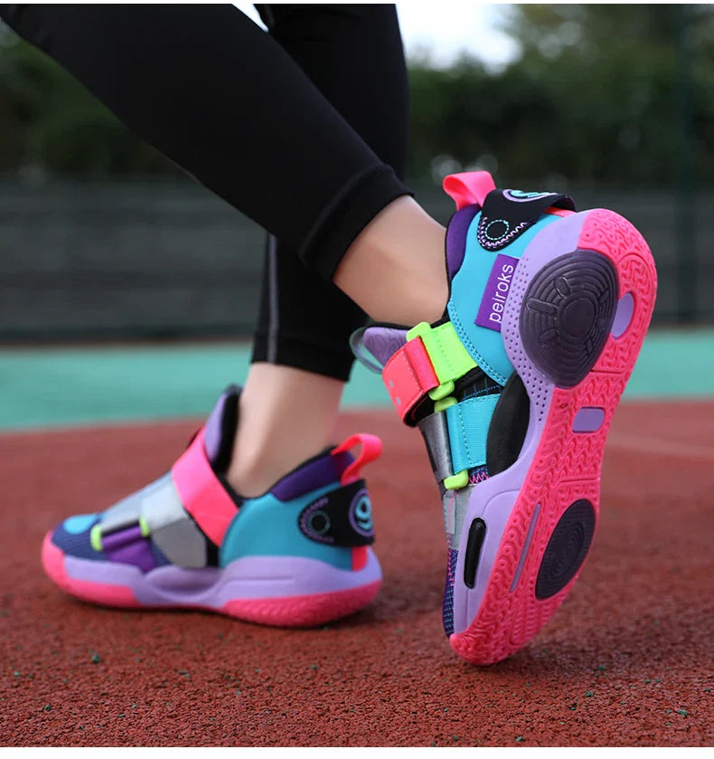 New Brand Children's Basketball Shoes For Boys Girls Non-slip Kids Sport Shoes Lightweight Outdoor Sneakers Trainers Footwear