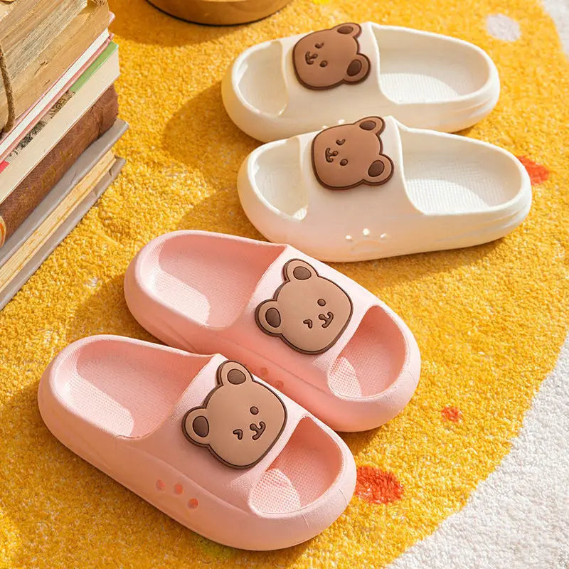 Children's Slippers Cute Cartoon Men and Girls Baby Bean Shoes Children Non-slip Slippers Parent-Child Sandals Slippers Summer