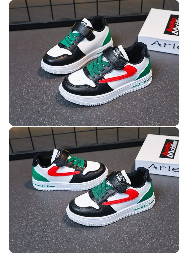 Boys' Single Shoes 2025 Spring Autumn New Breathable Color Block Board Shoes for Kids Sports Casual Sneakers